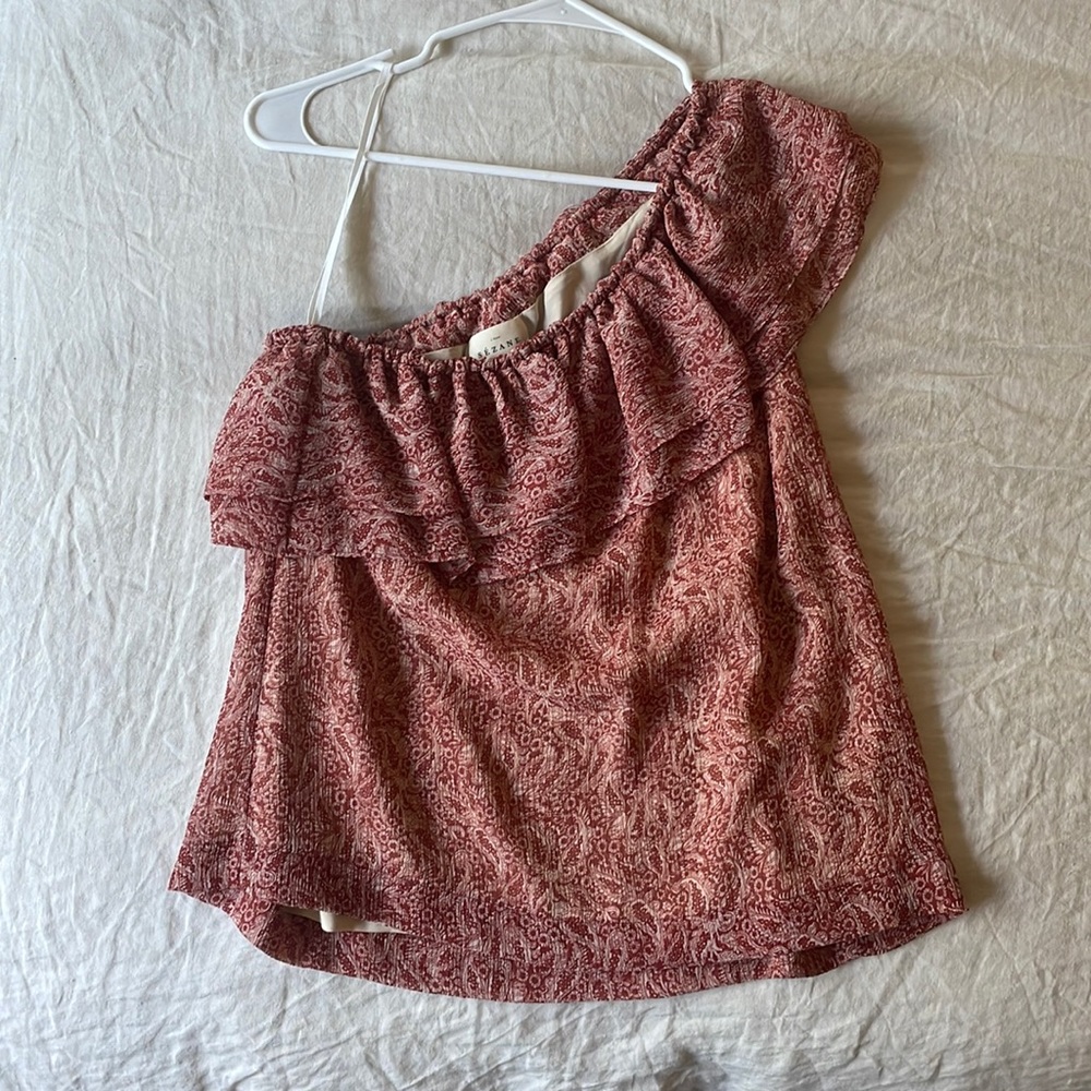 Sezane One Shoulder Blouse